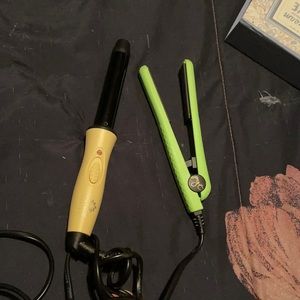 Mini curling wand and mini straightener!!